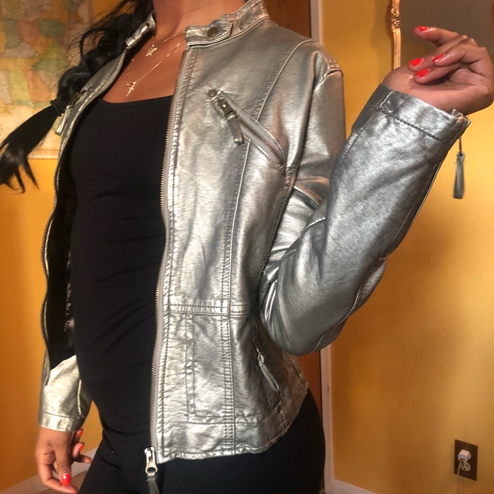Silver Leather Jacket